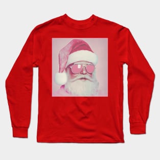 Retro vintage pink Santa Claus Long Sleeve T-Shirt